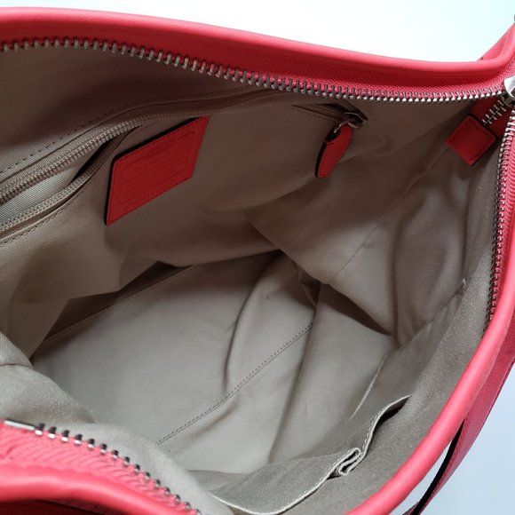 Coach Legacy Perforated Duffle Purse Coral Leather Tassel Detail Large Handbag - Picture 8 of 13